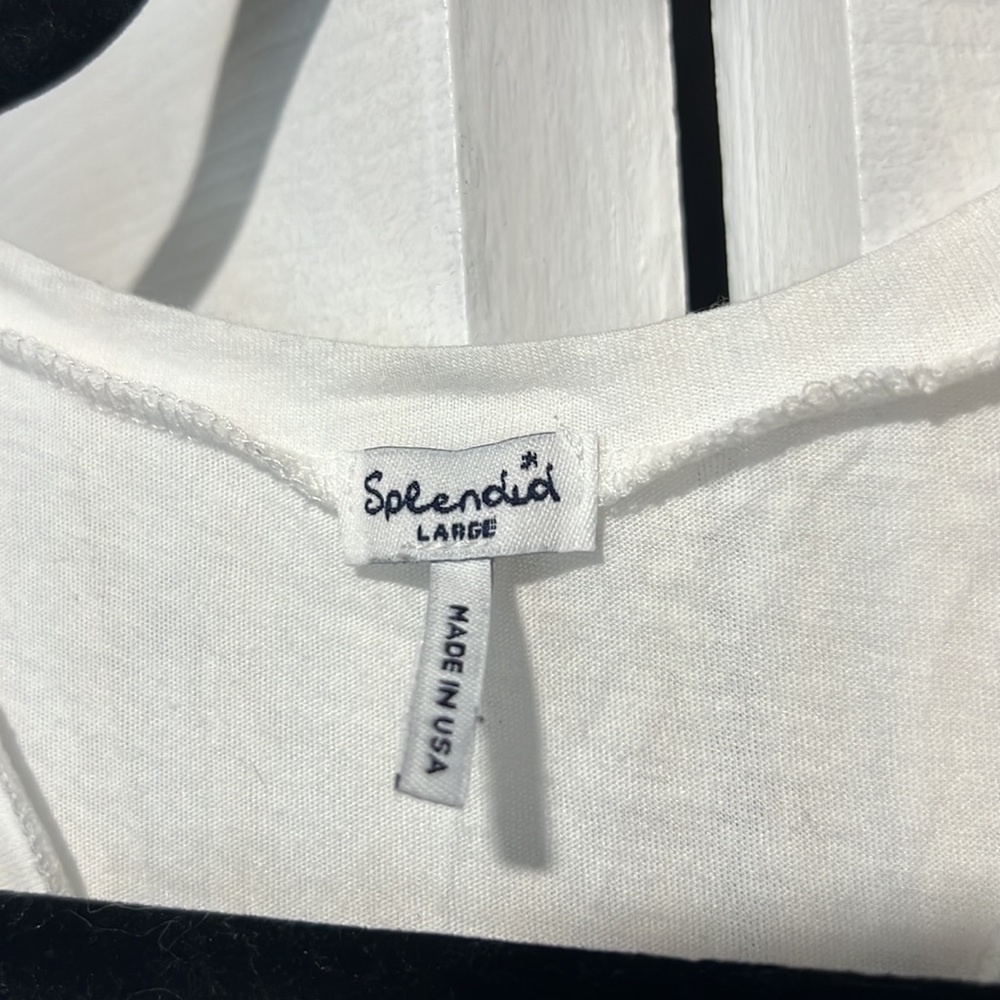 Splendid White Racerback Tank - Size L - Picture 3 of 4